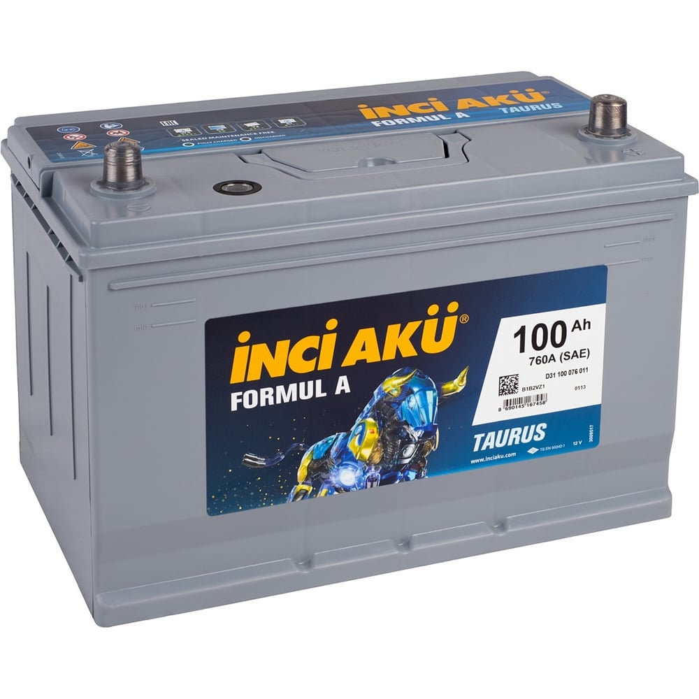 Изображение товара Аккумулятор INCI AKU Formul A 100R, 760 A, 306x175x224 мм 4505 Изображение товара Аккумулятор INCI AKU Formul A 100R, 760 A, 306x175x224 мм 4505