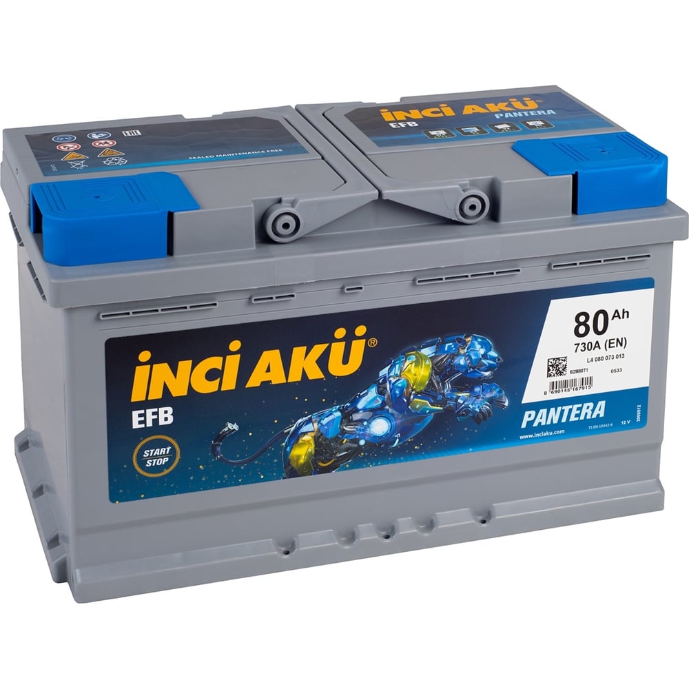 Изображение товара Аккумулятор INCI AKU EFB 80R, 730 A, 315x175x190 мм 461792 Изображение товара Аккумулятор INCI AKU EFB 80R, 730 A, 315x175x190 мм 461792