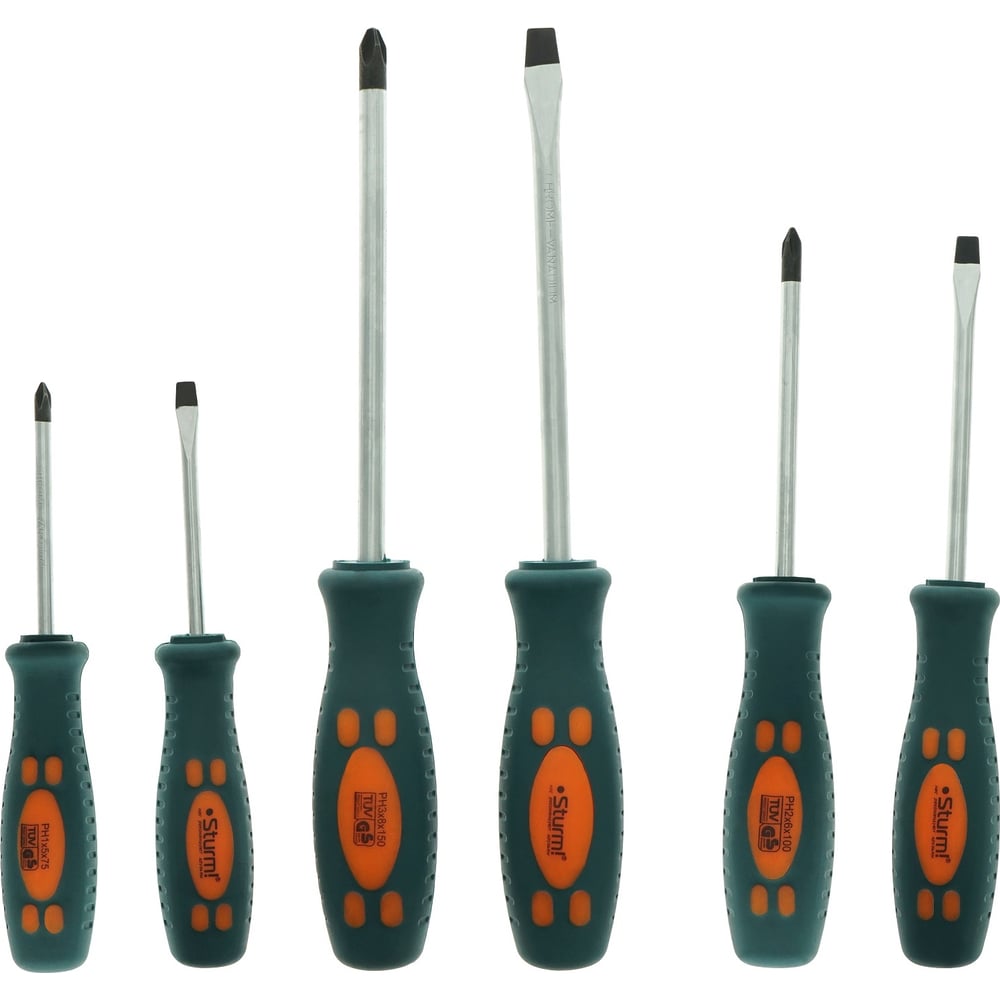 Изображение товара Набор отверток Sturm 6 штук профессиональные с гибкой ручкой и длиной 150 мм