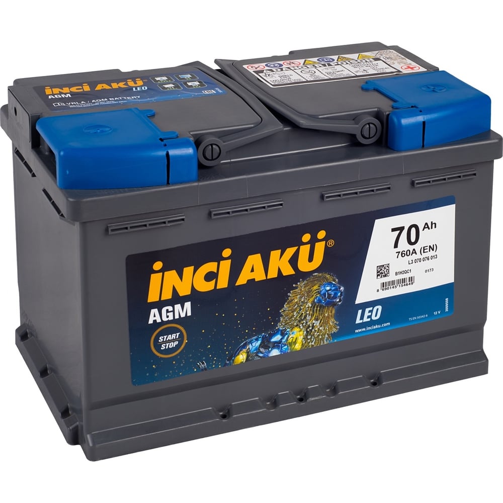 Изображение товара Автомобильный аккумулятор INCI AKU AGM 70R 12 В, 70 Ач, 760 А p Изображение товара Автомобильный аккумулятор INCI AKU AGM 70R 12 В, 70 Ач, 760 А p