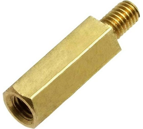 Изображение товара Шестигранная стойка для печатных плат ЦКИ внутренняя/наружная М3x12 латунь 25 шт 53184