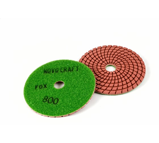 Изображение товара Диск алмазный гибкий черепашка Fox 100 мм, № 800, мокрый рез, 10 шт Novocraft PPTSW1000800