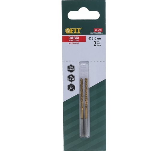Изображение товара Сверло (2 шт; 3 мм; HSS) по металлу Fit 34330