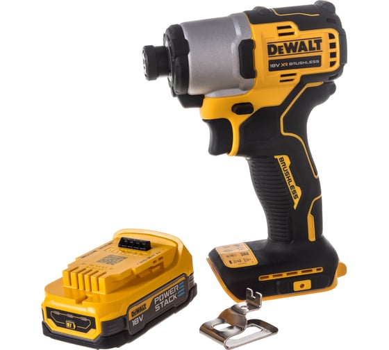 Изображение товара Бесщеточный импульсный шуруповерт DEWALT 18 В XR батарея POWERSTACK, чемодан TSTAK DCF840E1T-XJ