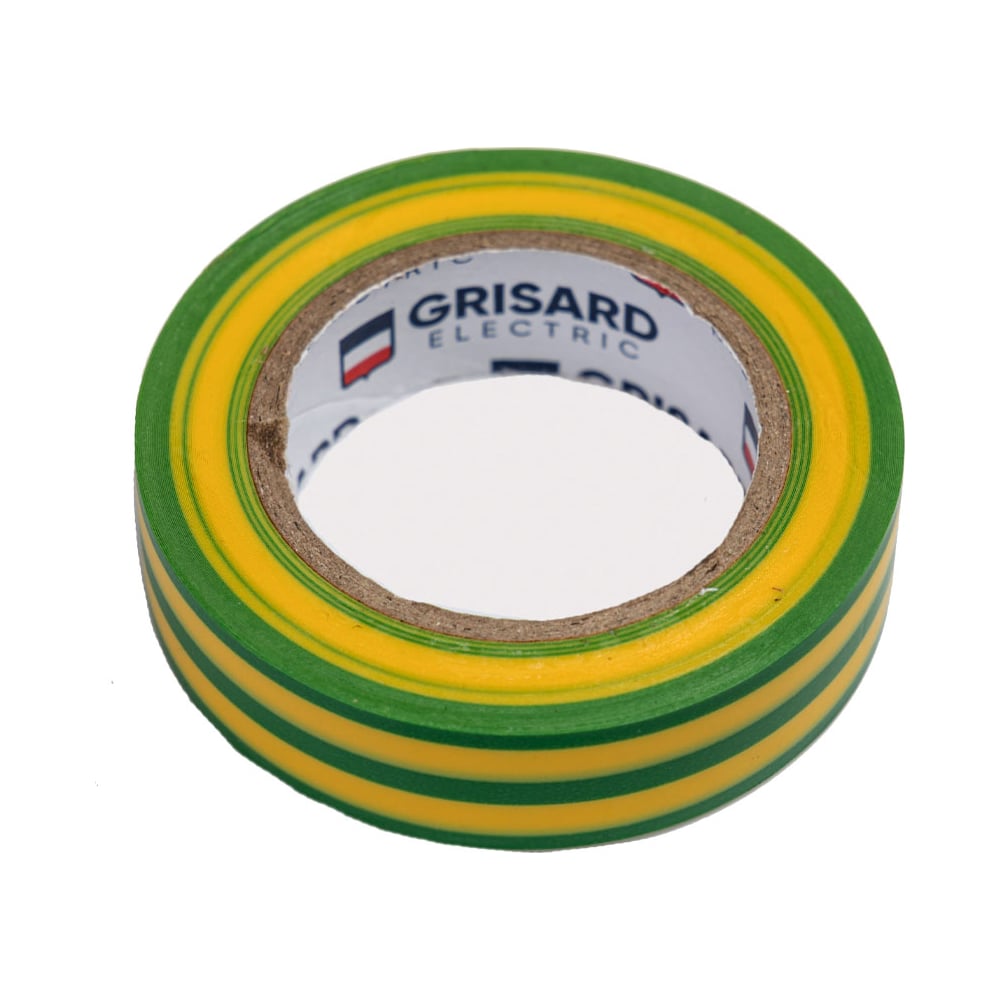 Изображение товара Универсальная изолента Grisard Electric 0,15x15 мм желто-зеленая 10 м 10 шт