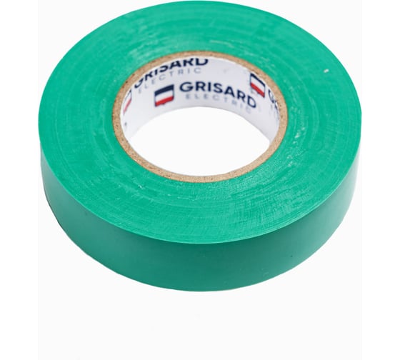 Изображение товара Универсальная изолента Grisard Electric 0,18x19 мм, зеленая, 20 м, 10 шт. GRE-013-0006