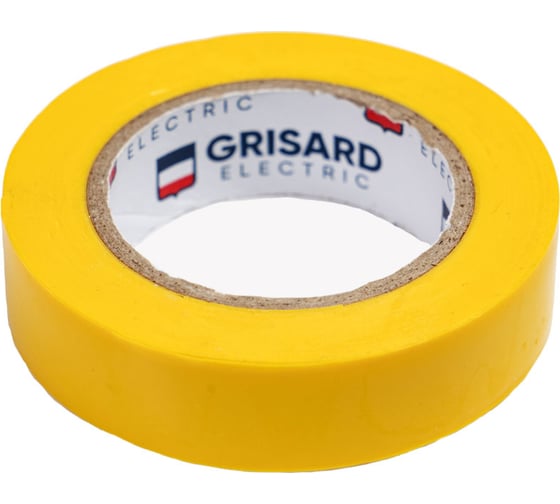 Изображение товара Универсальная изолента Grisard Electric 0,15x15 мм, желтая, 10 м, 10 шт. GRE-013-0024