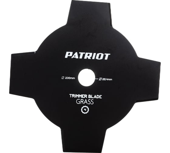 Изображение товара Нож 4-лопастной PT-GCB4T (230 мм; 25.4 мм; 1.6 мм) для триммеров PATRIOT 809115205