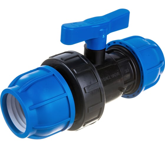 Изображение товара Компрессионный шаровой кран TEBO ПНД 50x50 T-ПНД.Кш.0.50-50.CN