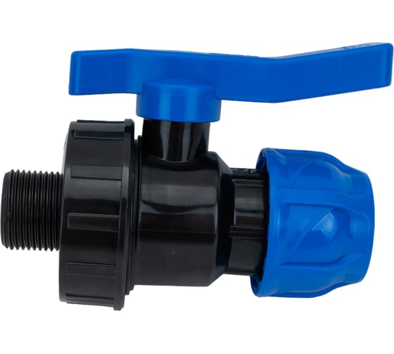 Изображение товара Шаровой компрессионный кран TEBO ПНД 25x3/4" нар. резьба T-ПНД.Кш.5.25-34.CN