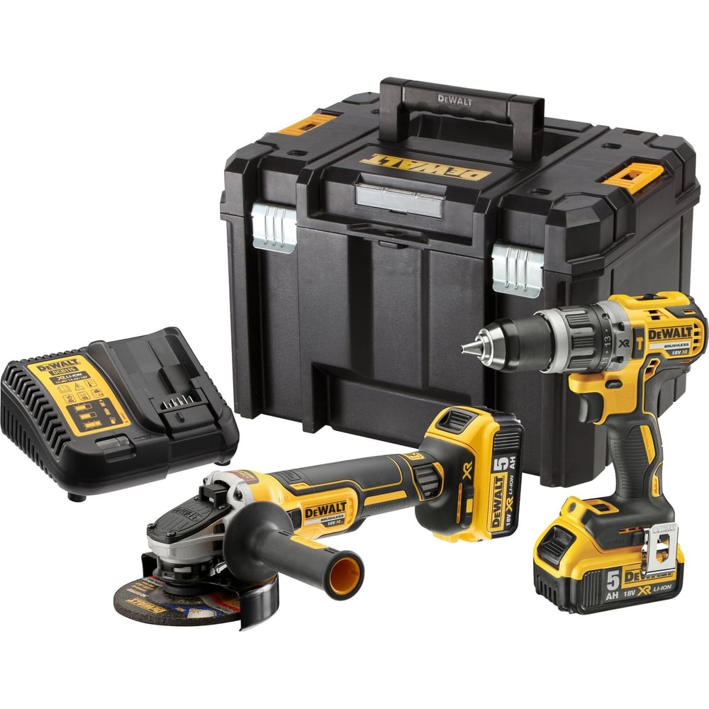 Изображение товара Ударная дрель-шуруповерт DEWALT DCD796 + угловая шлифмашина DCG405 набор
