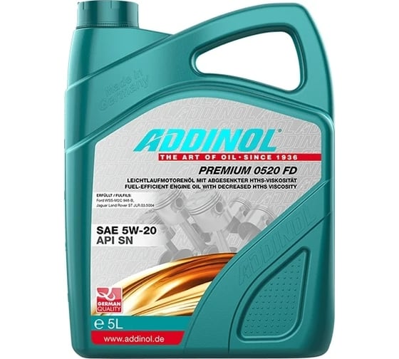 Изображение товара Моторное масло Addinol PREMIUM 0520 FD, 5 л 4014766241276