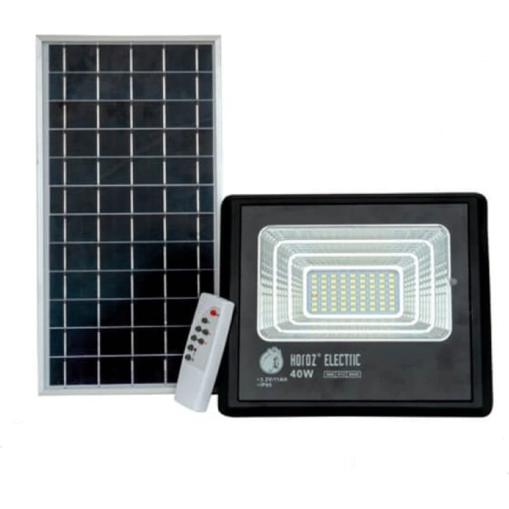 фото Светодиодный прожектор с модулем солнечной батареи horoz electric