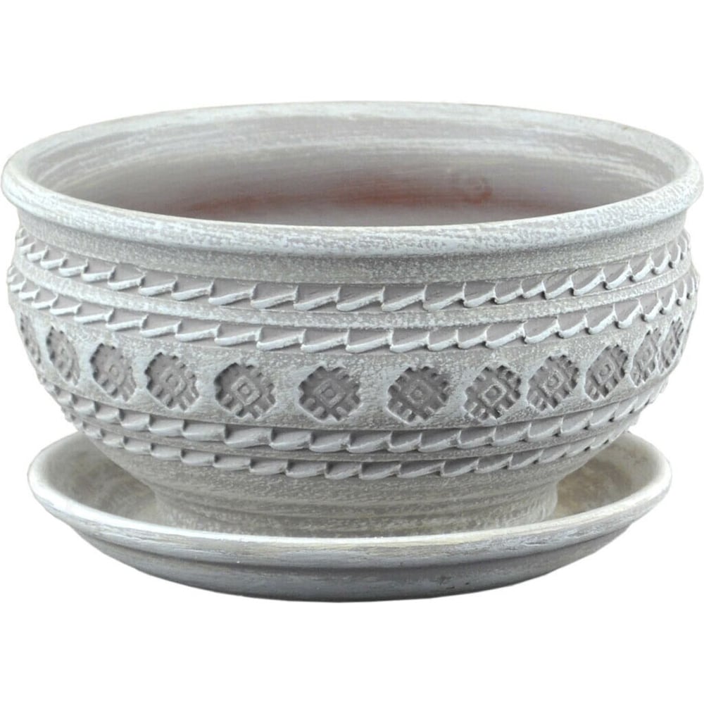 Изображение товара Горшок Сады Аурики 08-112 Кружева капучино, керамика, 19 см