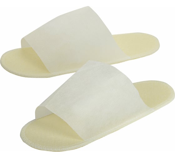 Изображение товара Одноразовые тапочки ЧИСТОВЬЕ белые, с открытым мысом, 25 пар, 43 размер 631063