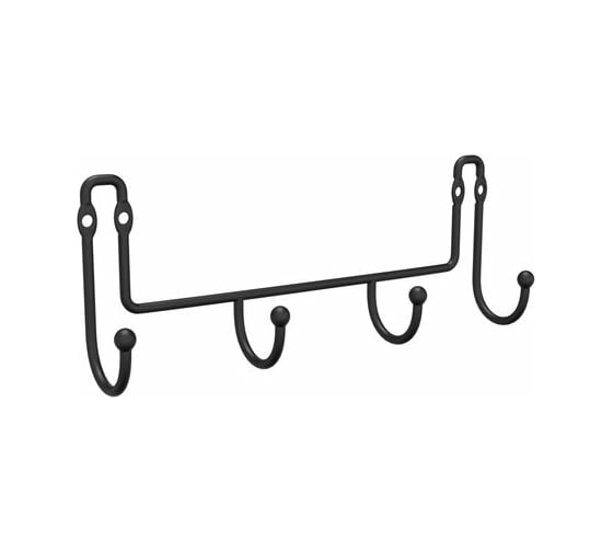 Изображение товара Планка с 4 крючкамиа FORA "fresh" черный FOR-FR004BL