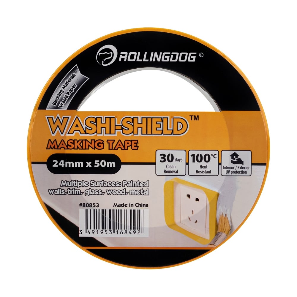 Изображение товара Лента Rollingdog Washi 24х50 м оранжевая