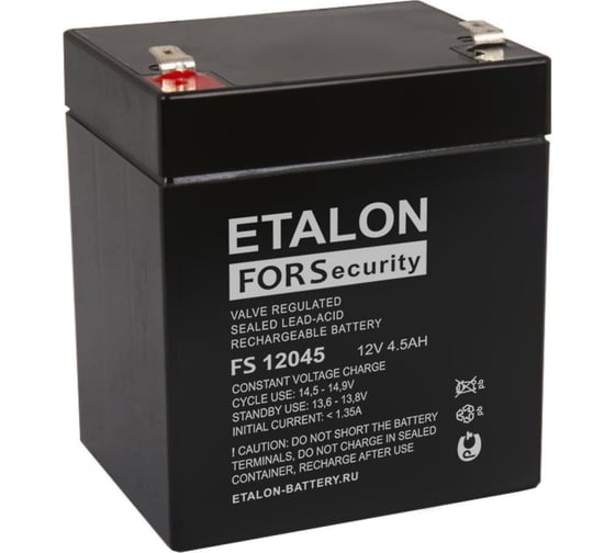 Изображение товара Аккумулятор ETALON FS 12045 (12 В, 4.5 Ач) Etalon Battery 00-00006438