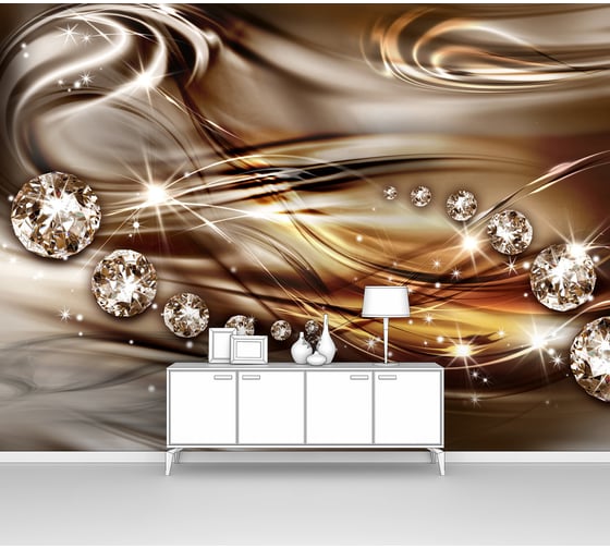 Изображение товара Фотообои ООО Первое ателье 3d абстракции "Ряд сияющих алмазов на шелковой ткани", 200x145 см pw94031-2