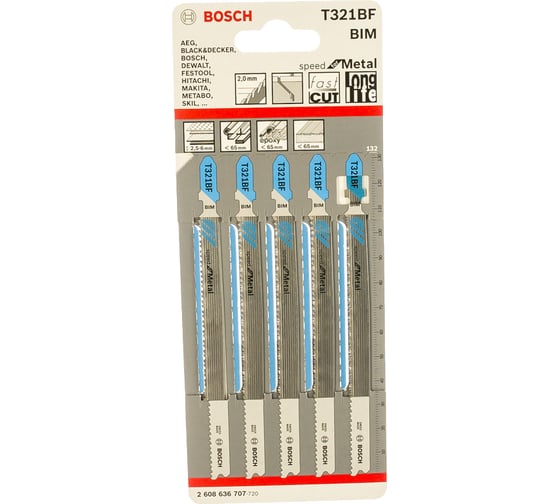 Изображение товара Полотно пильное T321BF Speed for Metal 5 шт. (132 мм; BIM) Bosch 2608636707