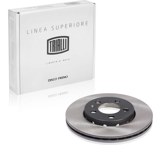 Изображение товара Диск тормозной TRIALLI для автомобилей VW Polo Sedan (RUS) (10-) 1ZE / 1ZG передний d=256 PRO (перфорированный / слотированный / окрашенный) (2 шт.) DF 1801s