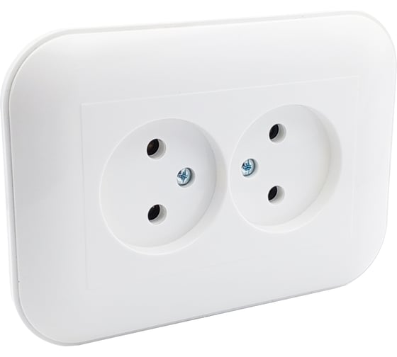 Изображение товара 2-местная розетка без заземления OVIVO LOFT, белый, 404-010301-908