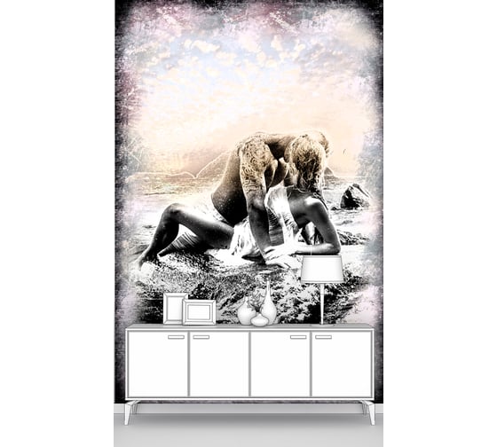 Изображение товара Фотообои ООО Первое ателье лофт "Влюбленные на пляже - художественная обработка фото", 200x300 см pw78662