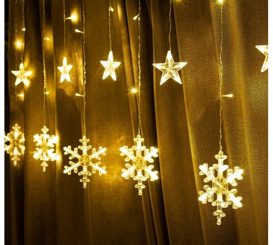 Изображение товара Электрическая гирлянда-занавес Winter Glade 126 ламп теплый белый CB114