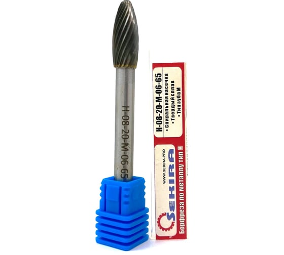 Изображение товара Бор-фреза твердосплавная пламевидная H-08-20-M-06-65 по металлу Sekira 00-00005389