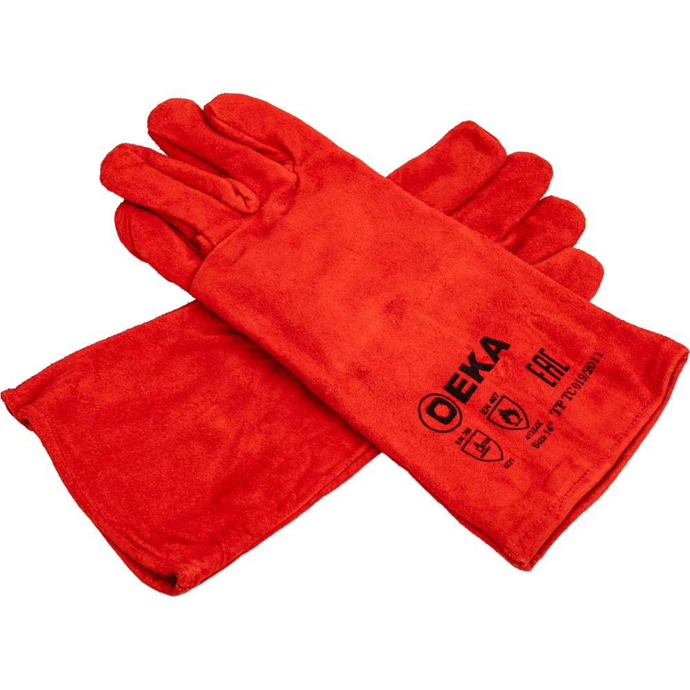 Изображение товара Краги сварщика EKA 83 240 000, спилок, 14 размер, всесезонные