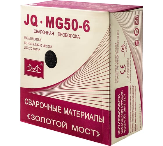 Изображение товара Проволока сварочная омедненная JQ.MG50-6/ER70S-6 1 мм, 20 кг GOLDEN BRIDGE 110