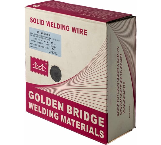Изображение товара Проволока сварочная полированная JQ.MG50-6 N/ER70S-6 1.2 мм, 15 кг GOLDEN BRIDGE 101