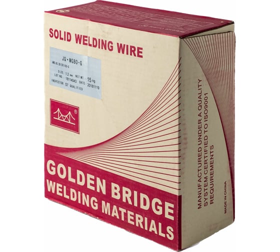 Изображение товара Проволока сварочная омедненная газозащитная для особопрочных соединений JQ.MG80-G/ER110S-G 1.2 мм, 15 кг, аналог OK Aristorod 69 GOLDEN BRIDGE 136