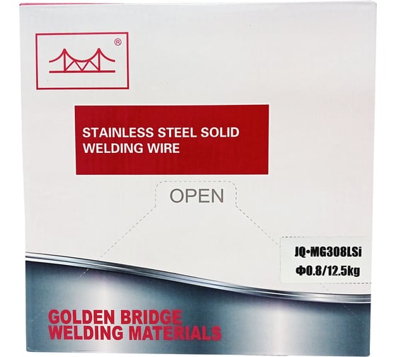 Изображение товара Проволока сварочная из нержавеющей стали JQ.MG308LSI/ER308LSi 0.8 мм, 12.5 кг GOLDEN BRIDGE 154