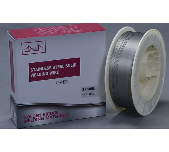 Изображение товара Проволока сварочная из нержавеющей стали JQ.MG308LSI/ER308LSi 1.2 мм, 15 кг GOLDEN BRIDGE 147