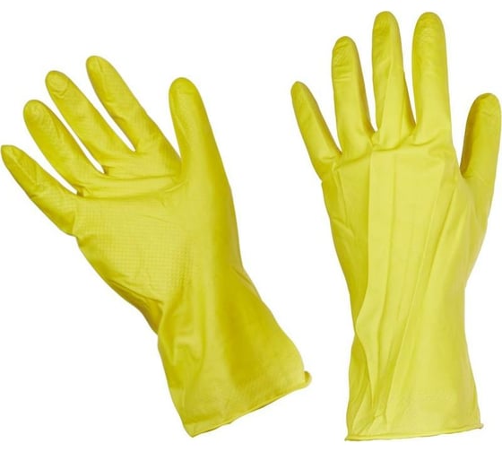 Изображение товара Латексные перчатки ООО Комус Эконом желтые, размер 9, L 771711