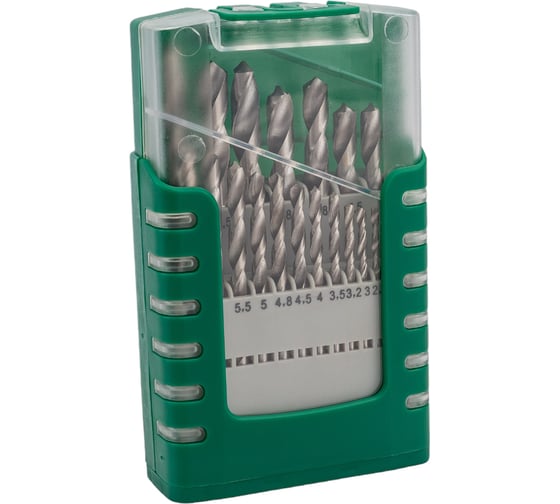 Изображение товара Набор сверел по металлу HSS 21 предмет, в пластиковом футляре Rockforce RF-924U21S(49384)