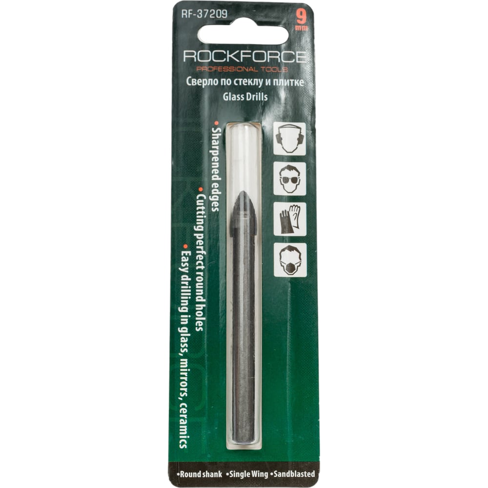 Изображение товара Сверло по стеклу и плитке 9 мм ROCKFORCE RF-37209 твердосплавное