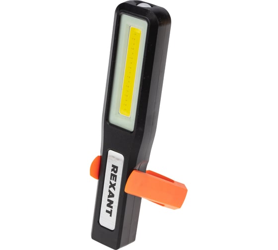 Изображение товара Светодиодный аккумуляторный фонарь REXANT с подставкой cob+led c крючком и магнитов 75-1704