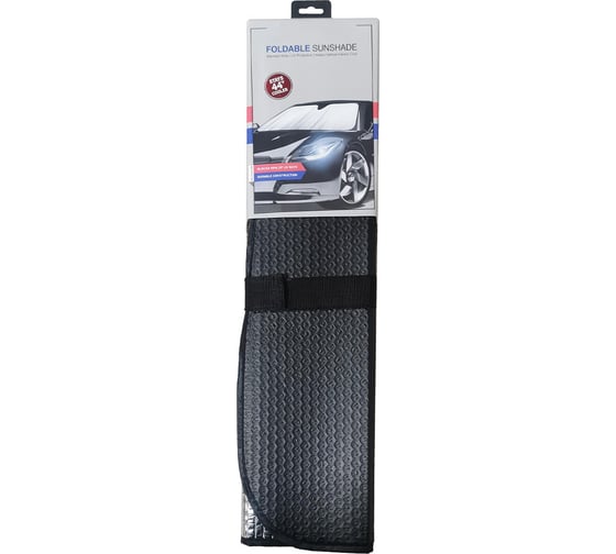 Изображение товара Солнцезащитная шторка AIRLINE PRO 80 см, на лобовое стекло, 200 г/м2, черный/серый ADSS003