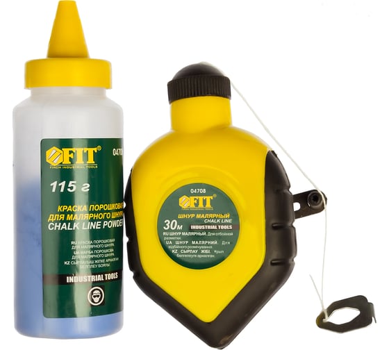 Изображение товара Малярный отбивочный шнур 30 м + разметочная краска 115 гр. FIT 04708
