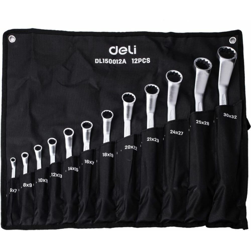 Набор накидных изогнутых гаечных ключей DELI набор прецизионных отверток deli