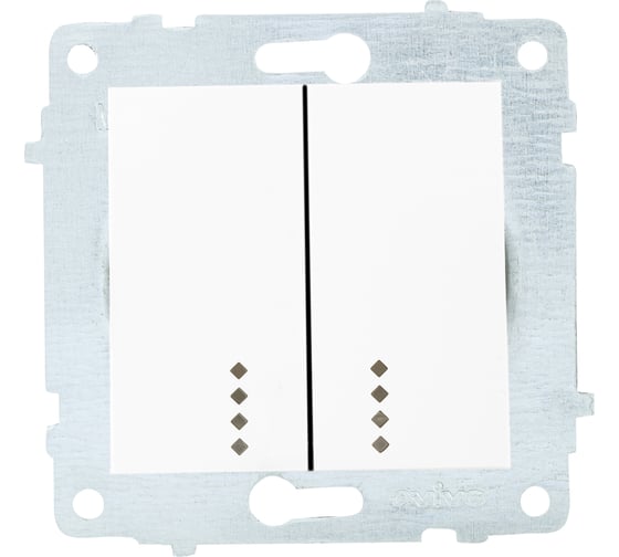 Изображение товара Механизм 2-клавишного выключателя OVIVO с подсветкой, белый, 600-000201-203