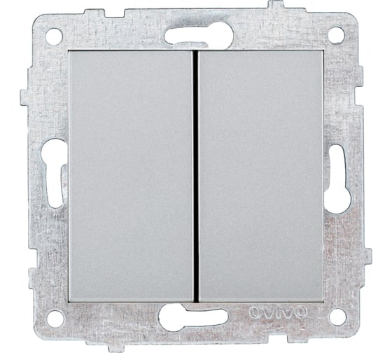 Изображение товара Механизм 2-клавишного выключателя OVIVO серебро, 600-000210-202