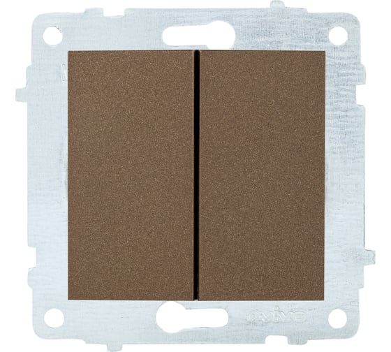 Изображение товара Механизм 2-клавишного выключателя OVIVO мокко 600-000219-202