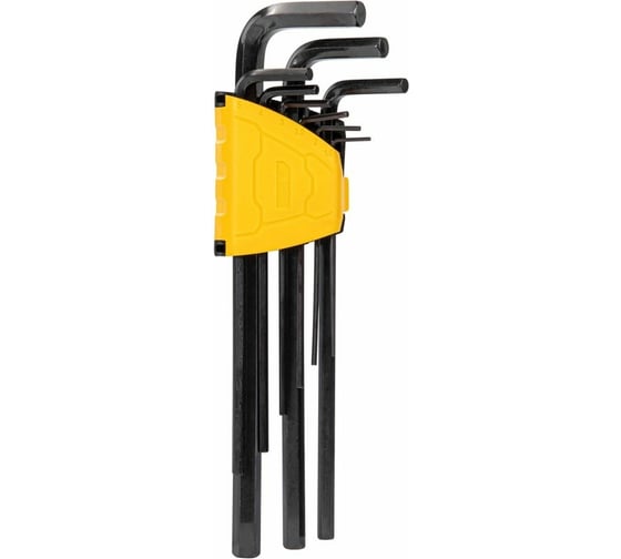 Изображение товара Набор сверхдлинных шестигранных ключей DELI dl231309h материал Cr-V, 1,5, 2, 2,5, 3, 4, 5, 6, 8, 10 мм, пластиковый держатель, 9 шт. 104512