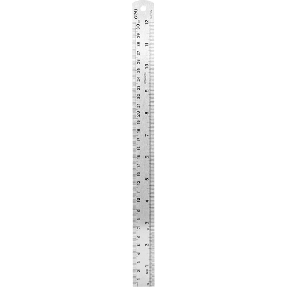 Стальная линейка DELI линейка измерительная стальная с уровнем sparta 323675 300 мм