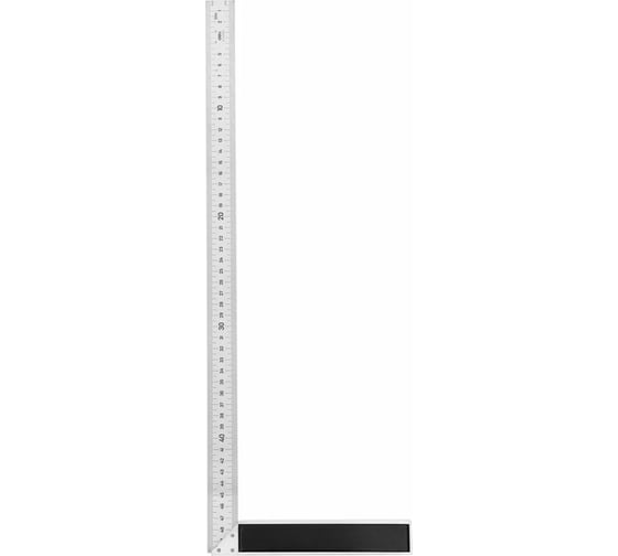 Изображение товара Угловая стальная линейка DELI dl302500 500 мм, нержавеющая сталь, алюминиевое основание 104519