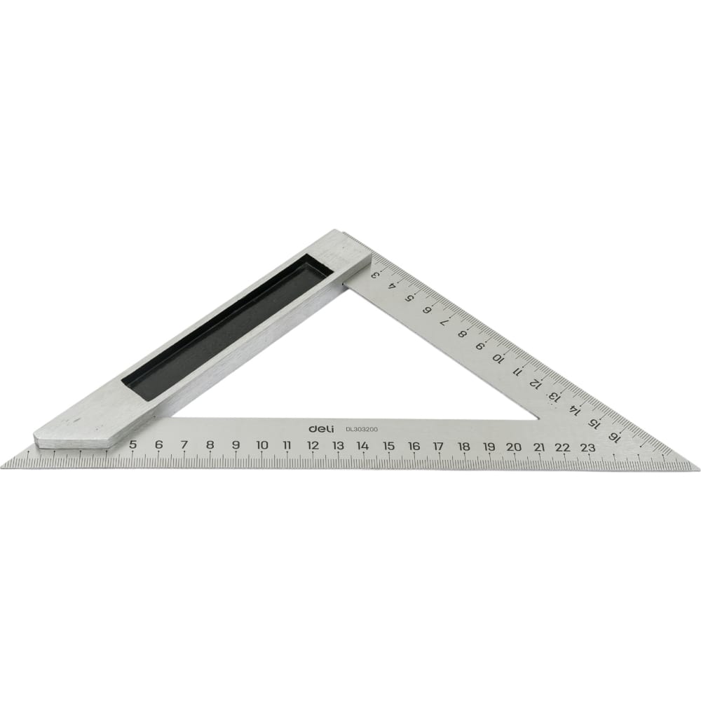 Треугольная стальная линейка DELI треугольная линейка утолщенный квадратный деревообработка измерение 45 градусов линейка учебный инструмент