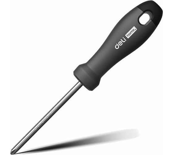 Изображение товара Крестовая отвертка DELI Home Series Black HT1206 PH2x150 мм, Cr-V, Soft Touch рукоятка, подарочная упаковка 104609